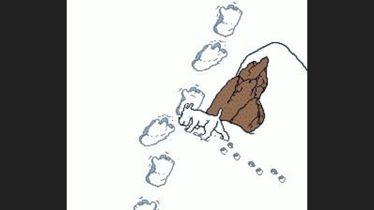 pre-title screen.. snowy at work