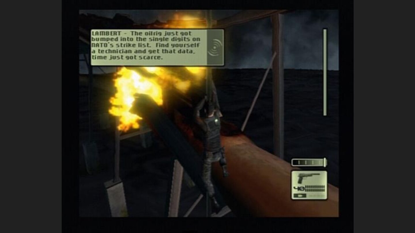 When near the fire, you can notice the hot air effect included in PS2 code.