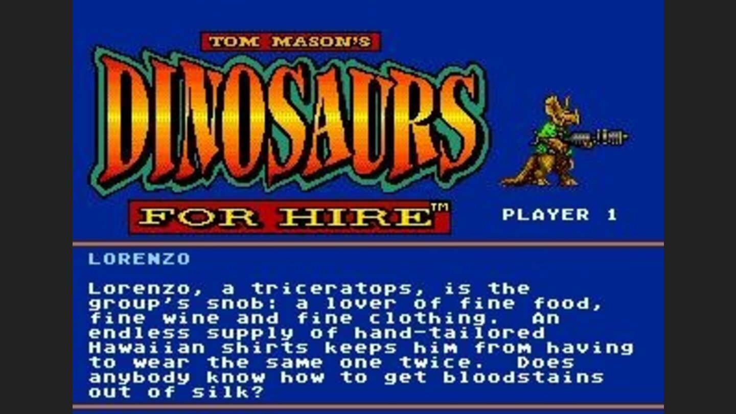 Each dino has a very amusing biography