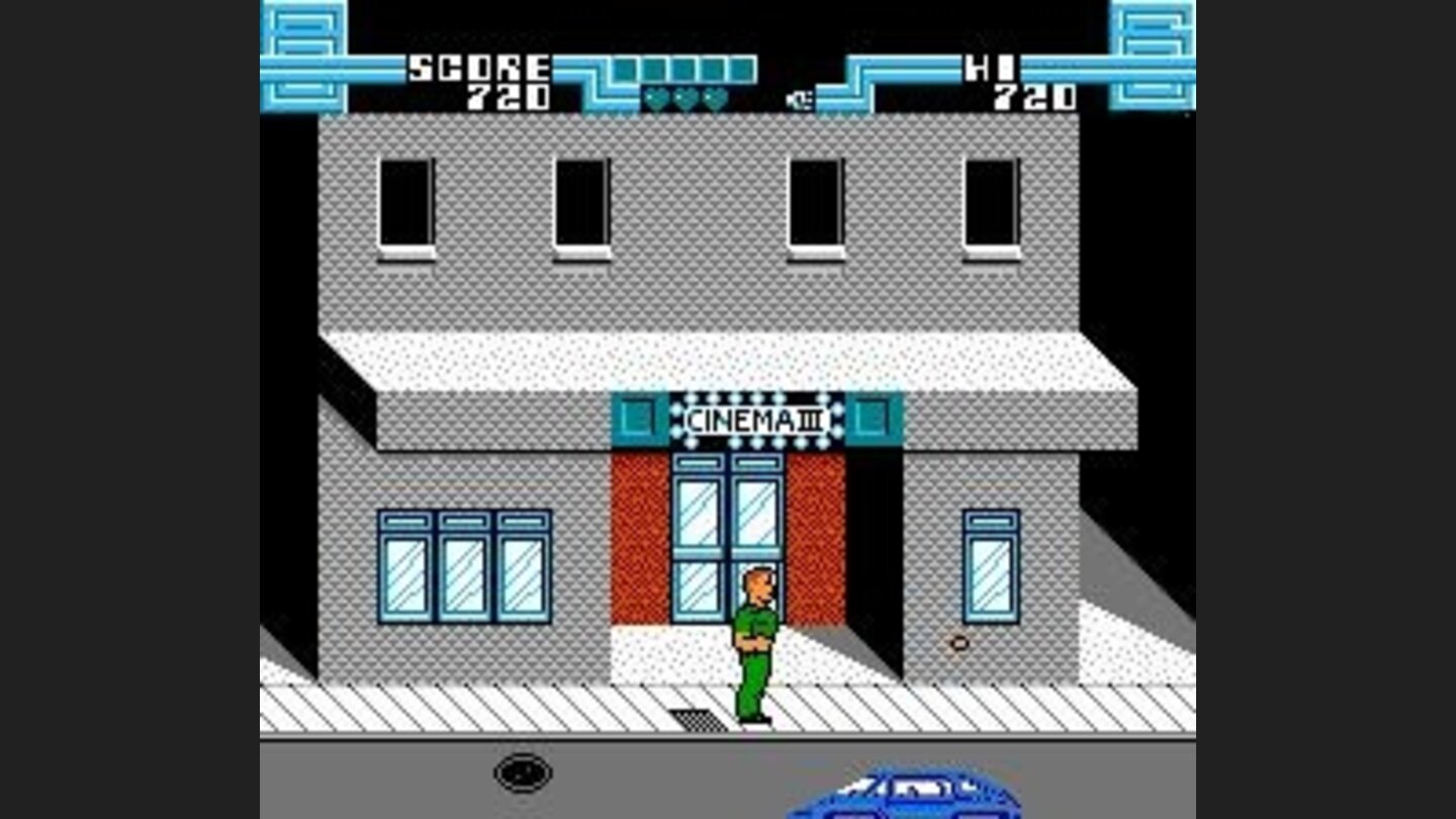 Someone is shooting at Quaid from inside a moving car