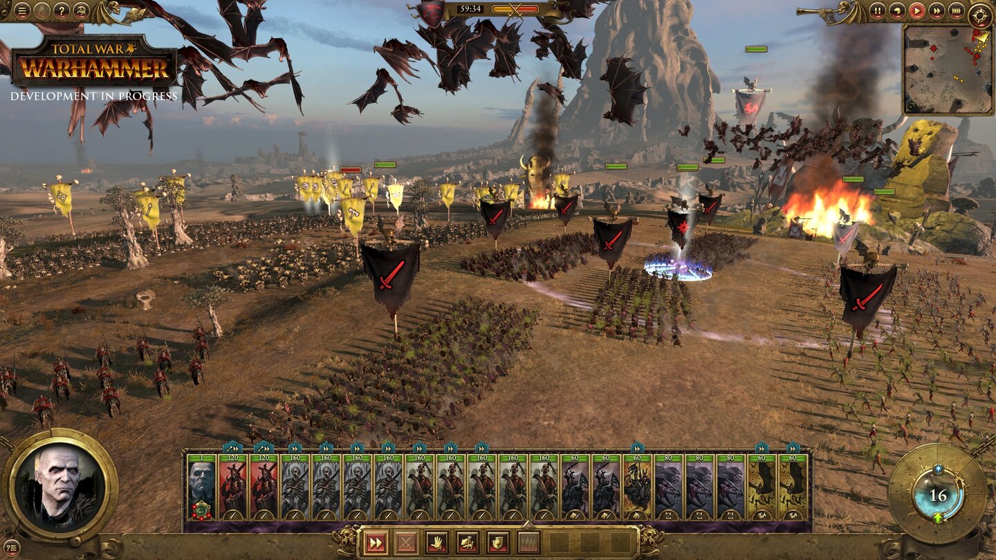 Total War: WarhammerDas komplette Fehlen jeglicher Fernkämpfer versuchen die Vampire durch besonders starke Flugeinheiten auszugleichen.