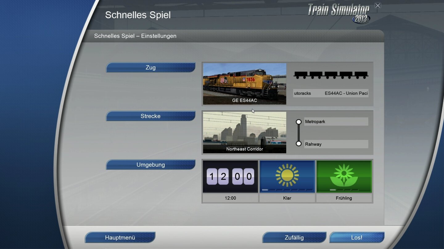 Train Simulator 2013Ideal für Einsteiger: Zug, Strecken, Rahmenbedingungen wählen – Abfahrt!