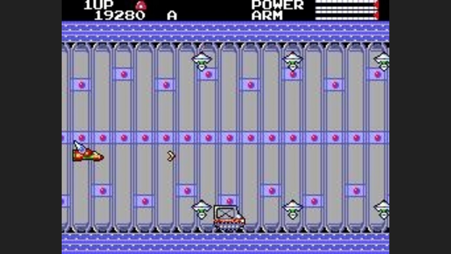 Shoot the truck at the bottom to gain powerups