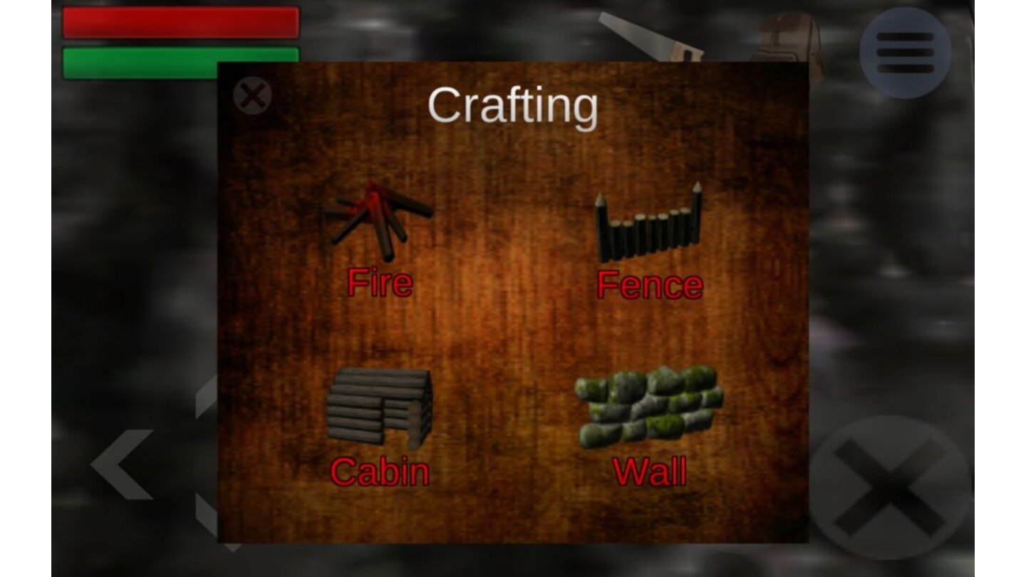 Trapped in the ForestMit den gesammelten Ressourcen hat der Spieler dann Zugriff auf ein überschaubares Crafting-System.