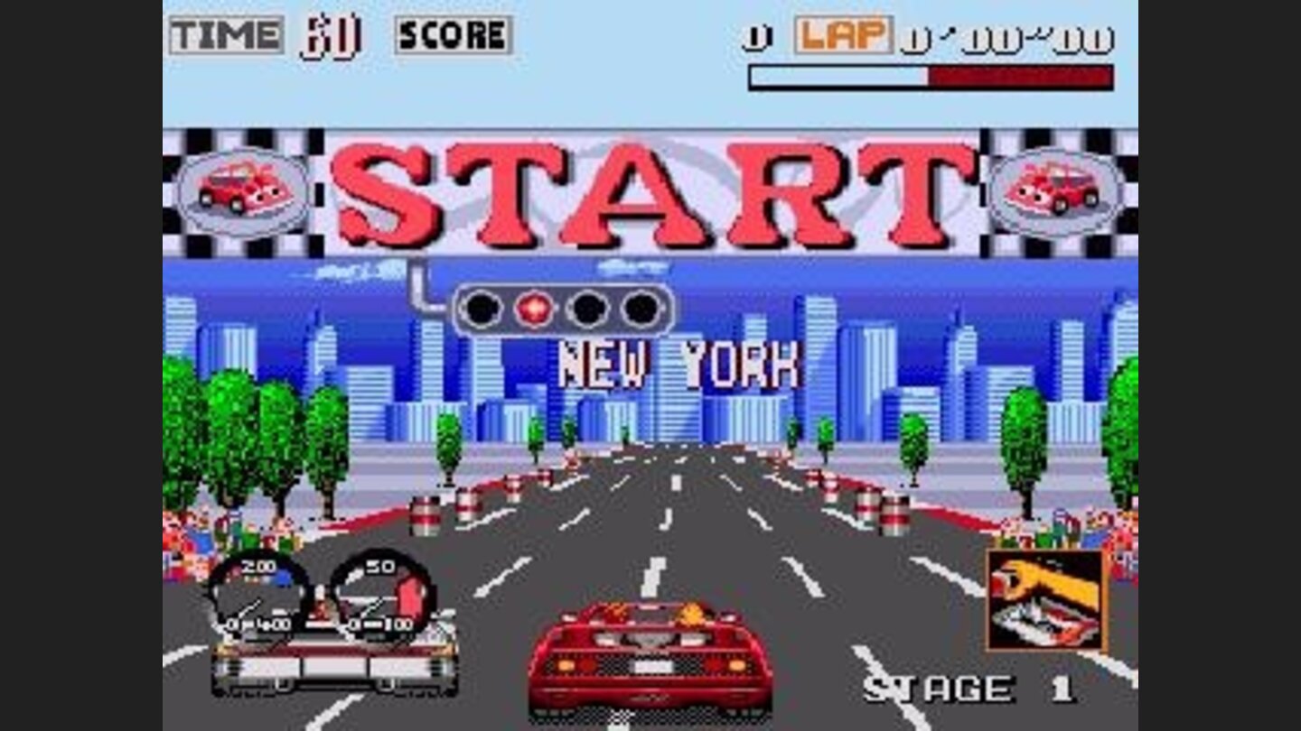 Start of the race; there is one opponent that will bug you the entire time.