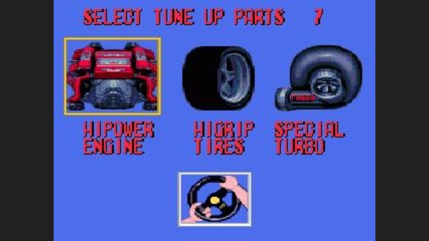 After a few courses, you get the chance to upgrade some parts.