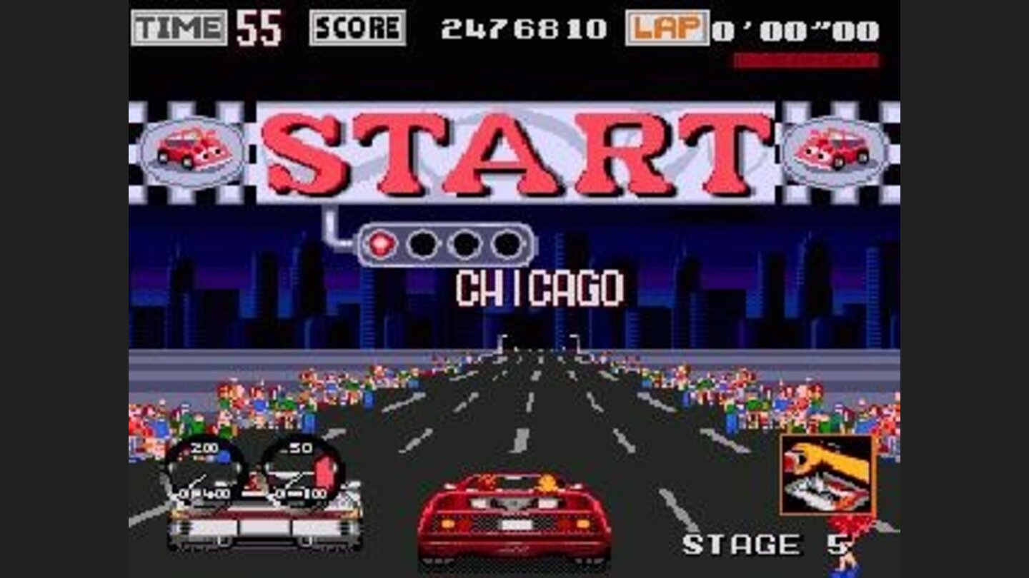 Start of the Chicago course at night