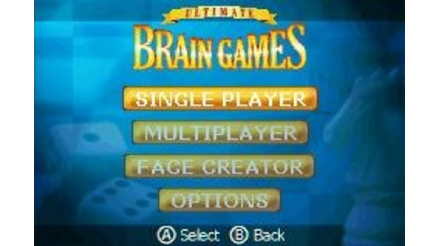 The game menu