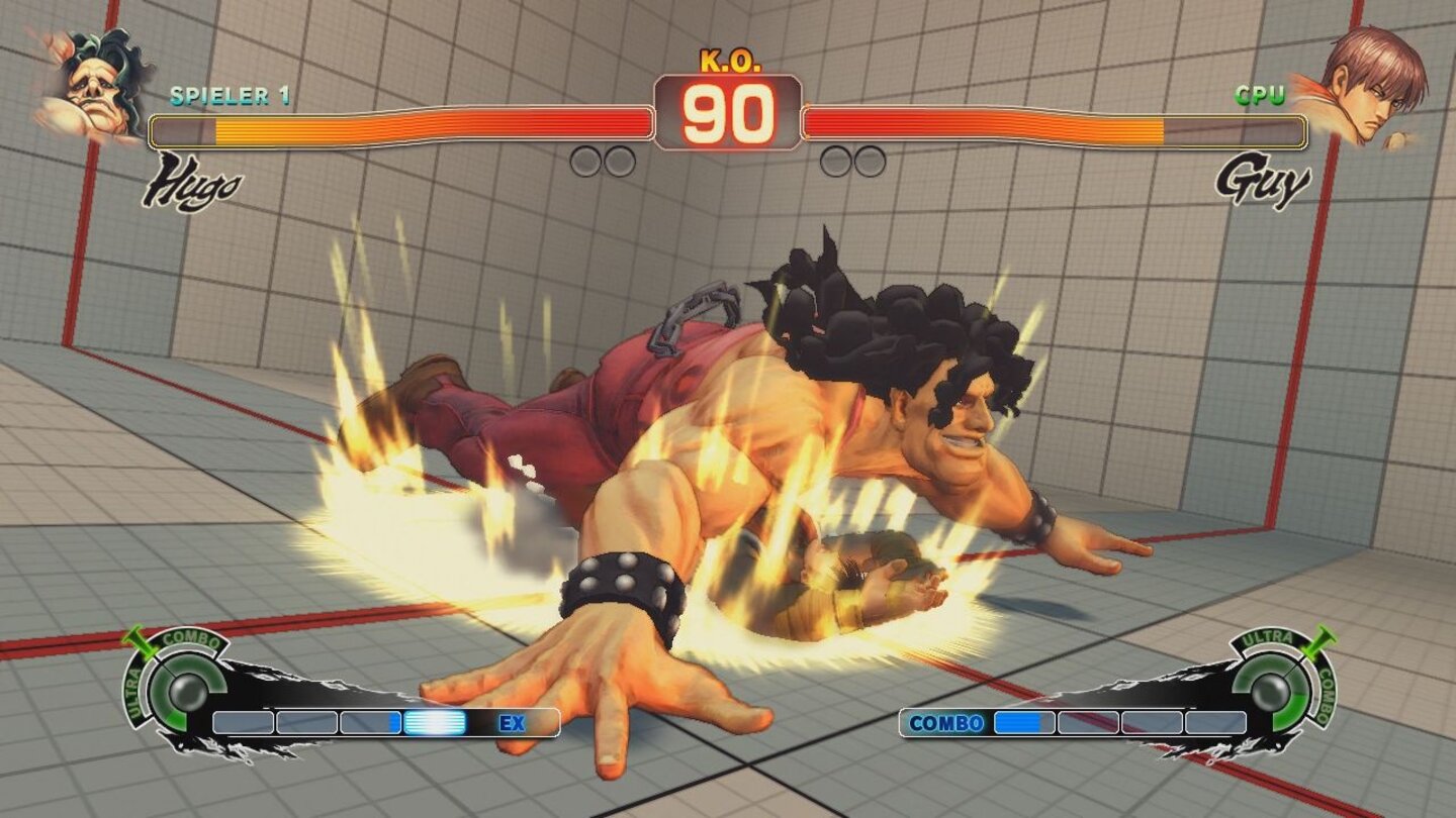 Ultra Street Fighter 4Die eingesprungene Brustpresse war schon in Capcoms Sidescroller eine fiese Attacke.