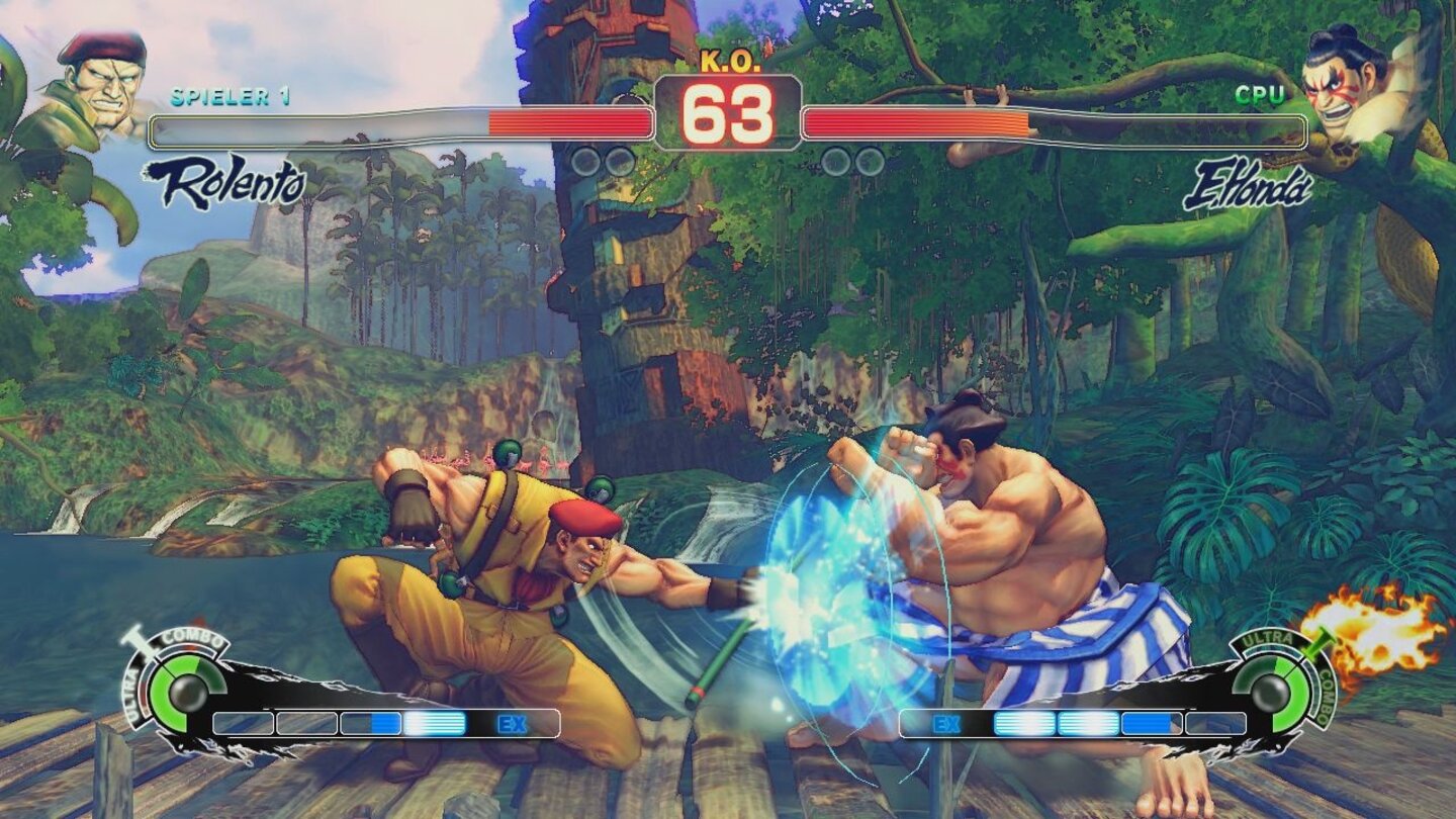Ultra Street Fighter 4Der Barett-Träger setzt im Kampf mit Vorliebe seinen Schlagstock ein.