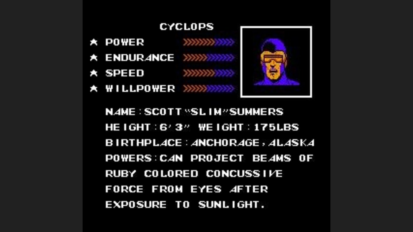 Character Selection Screen and biographies