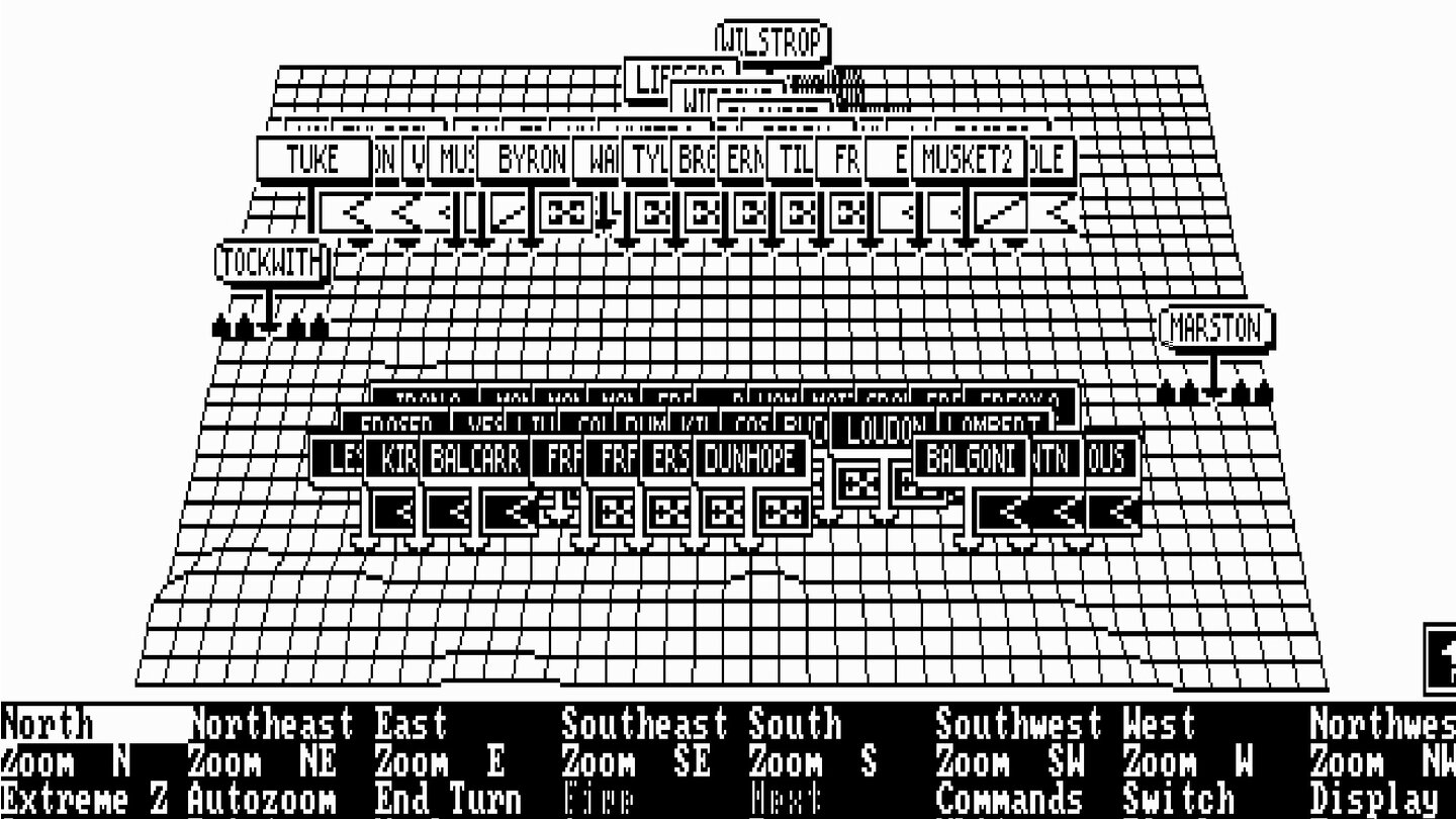Universal Military Simulator (1987)Historische Schlachtensammlung samt Editor mit für ihre Zeit ambitionierter 3D-Grafik, doch wegen zäher Bedienung und komplexem Regelwerk nur für hartgesottene Offiziersanwärter genießbar.