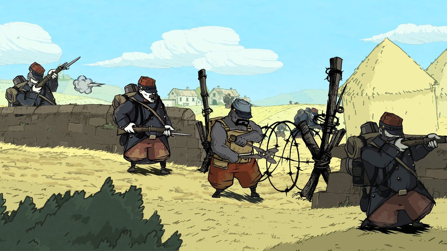 Valiant Hearts: The Great WarDer bärbeißige Lucky Freddie hält nicht viel vom Grabenkrieg – er ist der Haudrauf-Glücksritter unter den fünf Protagonisten.