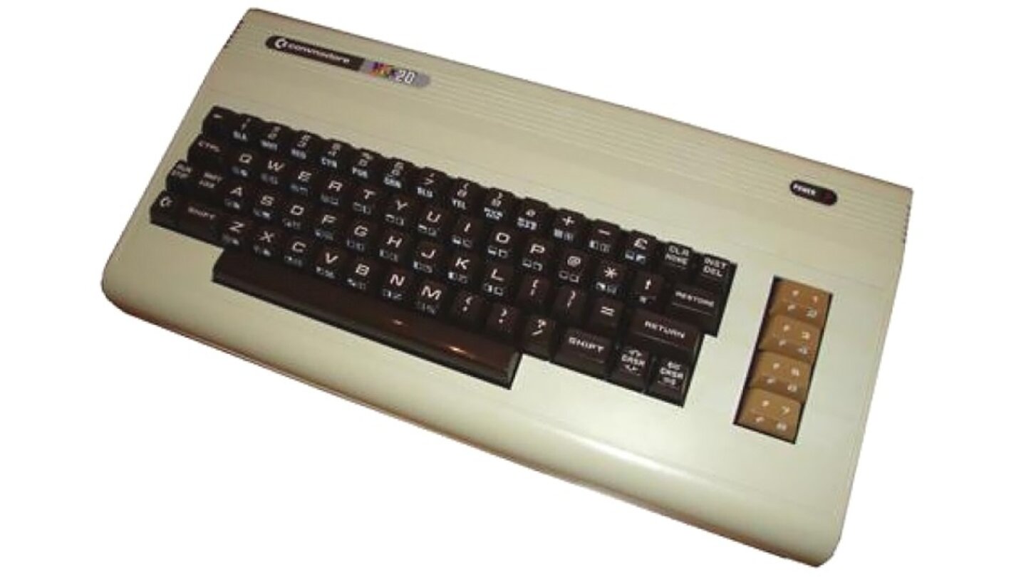 VC 20 (1980)Wenn der PET der Opa ist, dann ist der VC 20 der Vater des C64. Ähnliches Design, kompatible Anschlüsse, ähnliches BASIC und schon 20 KByte RAM.