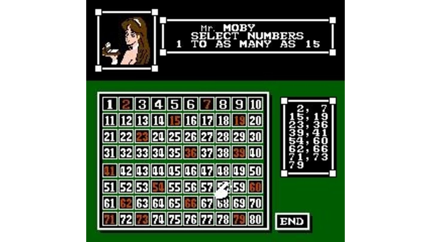 Selecting the Keno numbers you want to play