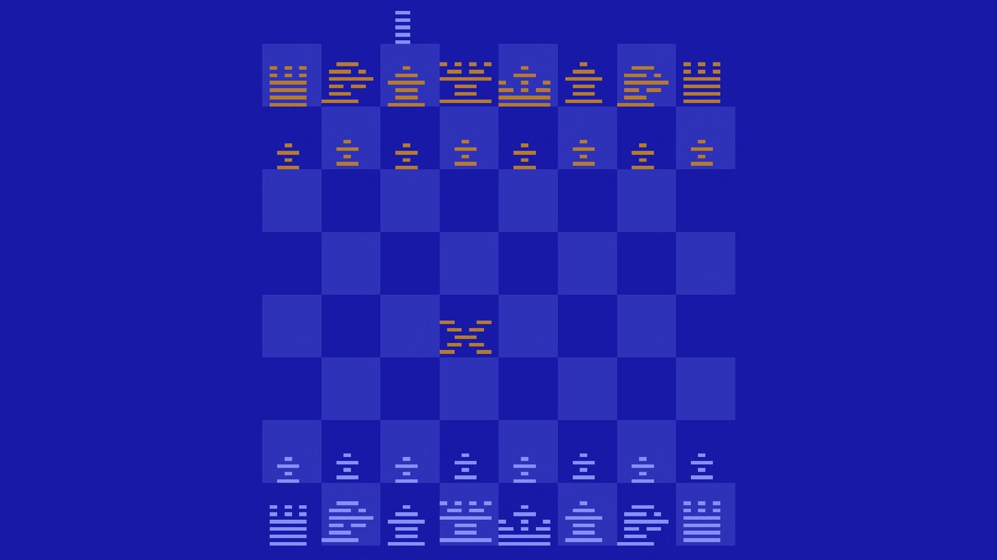 Video Chess (1979)Der Brettspiel-Klassiker Schach darf bei keiner neuen Hardware fehlen. Auf dem Atari VCS rochiert Video Chess (Bild), bei PET und VC 20 spielt die deutsche Produktion Grandmaster stark auf.