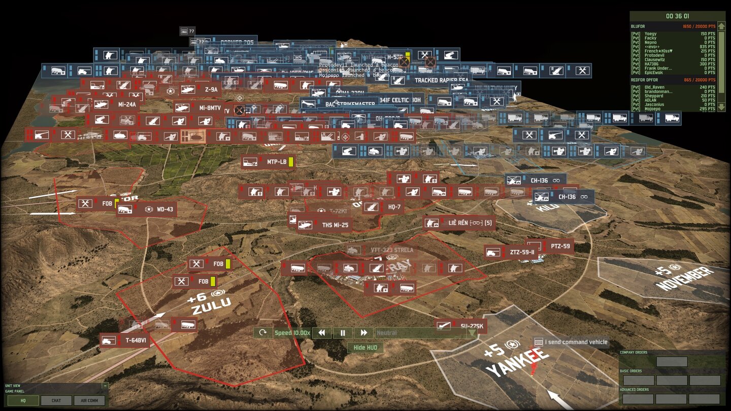 Wargame: Red Dragon
Das ist ein 10 vs. 10 Multiplayermatch, voll rausgezoomt. Battlefields 64-Spieler-Massenschlachten sehen dagegen wie ein Picknick im Freien aus. Die Kontrolle über das Geschehen zu behalten, ist die Königsdisziplin von Wargame.