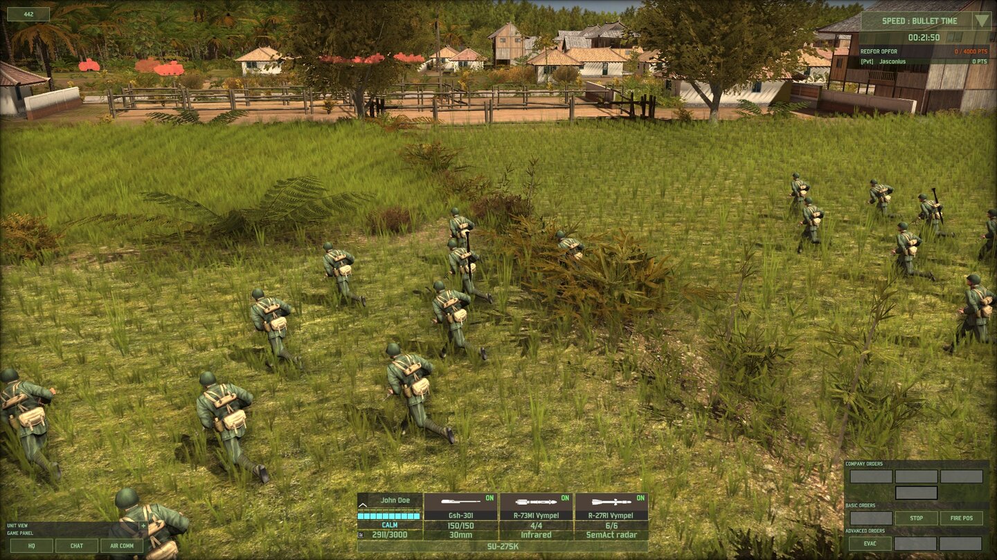 Wargame: Red Dragon
Unsere Infanterie rückt auf ein Dorf vor, in den Gebäuden hat die Bodentruppe deutlich bessere Überlebenschancen, als auf dem freien Feld - und ist zumindest etwas getarnt.