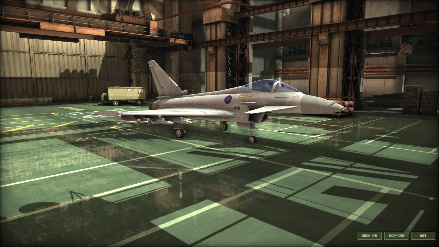 Wargame: Red Dragon
Wargame: Red Dragon bietet Jagd- und Erdkampfflugzeuge die auf andere Jets, Helikopter, Schiffe und Bodenfahrzeuge mit Raketen, Bomben und Maschinenkanonen Jagd machen. Im Bild: Der Eurofighter Typhoon.