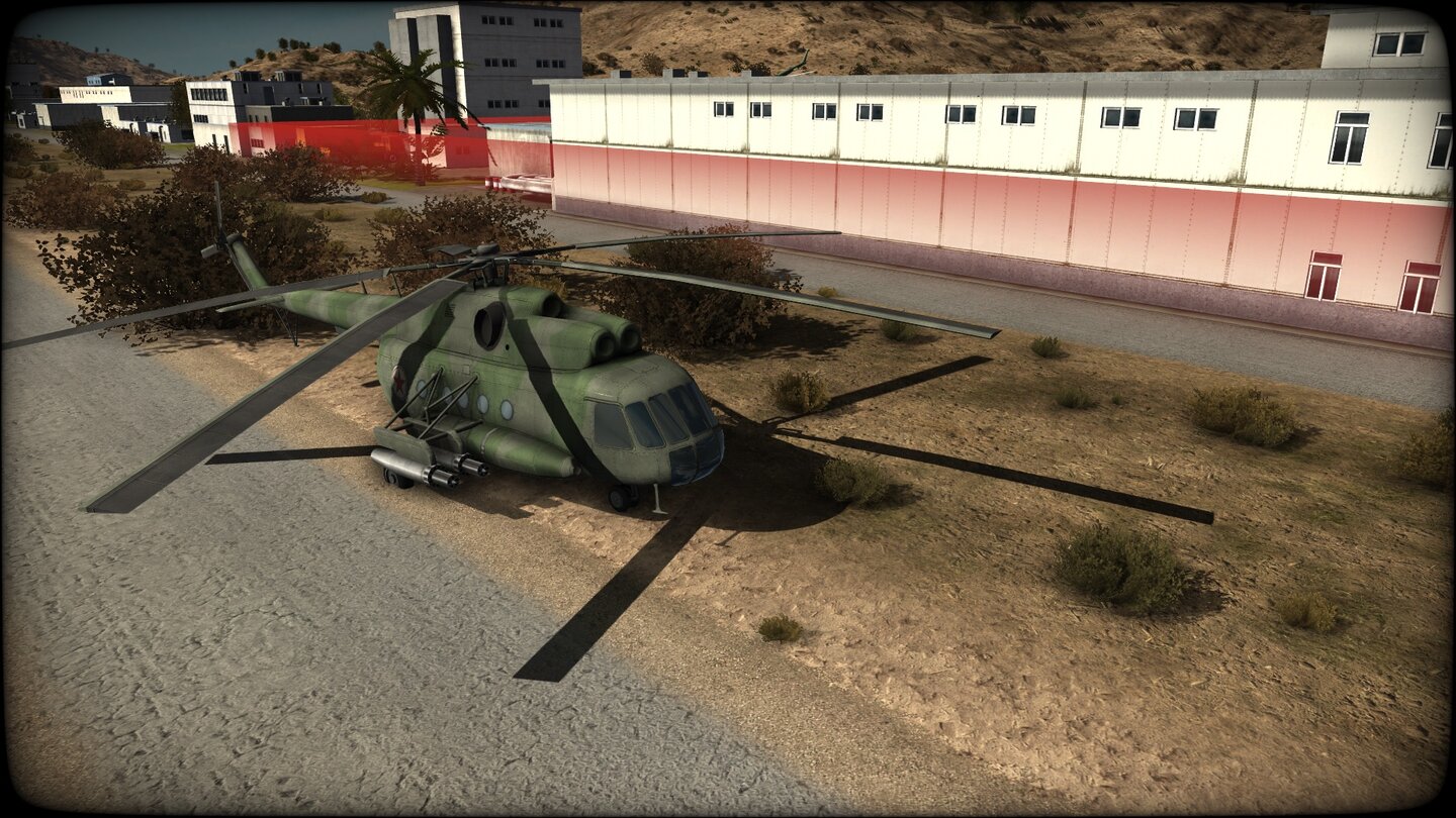 Wargame: Red Dragon
Das geübte Auge sieht eine Mi-8, der Transporthelikopter bringt Truppen schnell an strategische Punkte wie die Fabrikhalle rechts.