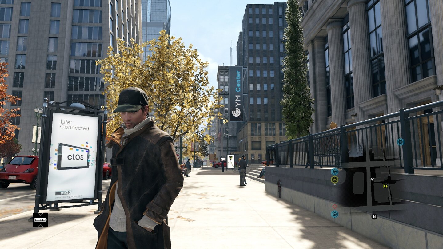 WatchDogs mit 1920x1080 Bildpunkten und vierfacher Kantenglättung.