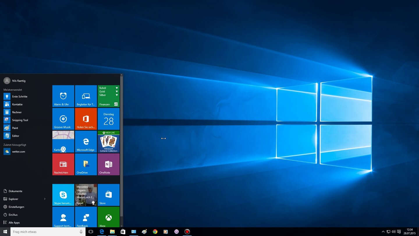 Windows 10 - Startmenu Breite