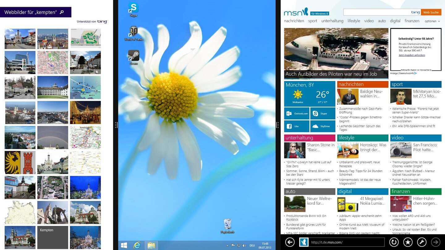 Windows 8.1 drei Apps