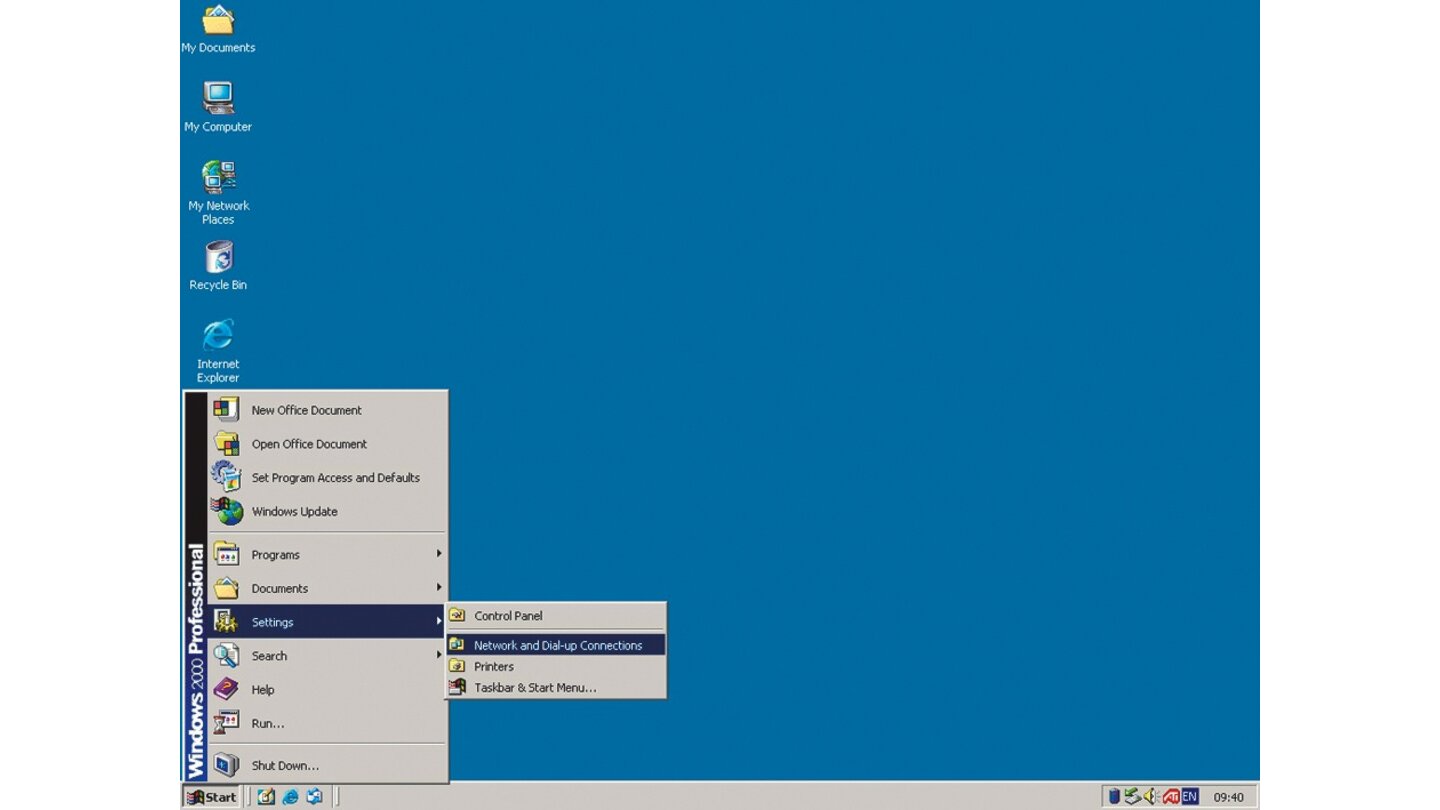 Windows 2000 (2000)Der 800 Mark teure Nachfolger von NT 4.0 richtete sich wieder an Firmen und professionelle Anwender, fand aber wegen der DirectX-Unterstützung auch bei Spielern Anklang.