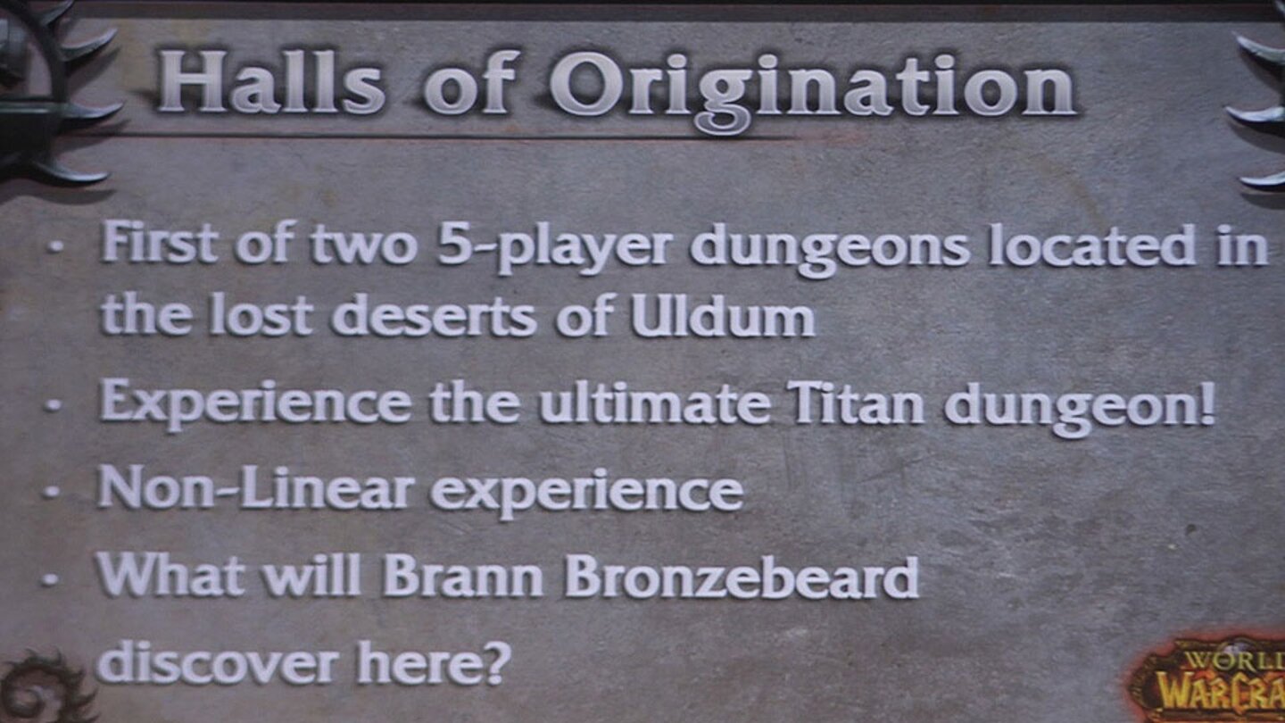 Im südwestlich von Tanaris gelegenen Uldum wird es ebenfalls zwei neue Instanzen (Halls of Origination und Lost City of Tol'vir) geben. Einmal für Level 84-85 und für 85.