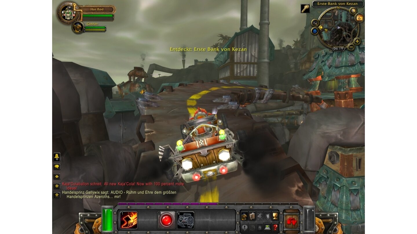 World of Warcraft: Cataclysm - Screenshots aus der BetaKezan ist mit Straßen durchzogen, die wir mit unserem Hot Rod zum Glühen bringen.