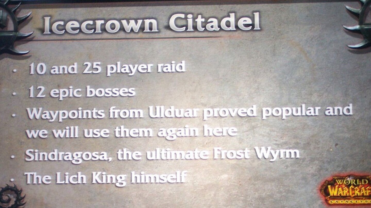 Die Eiskronen-Zitadelle enthält die gleichnamige Schlachtzuginstanz (für 10 und 25 Spieler).
