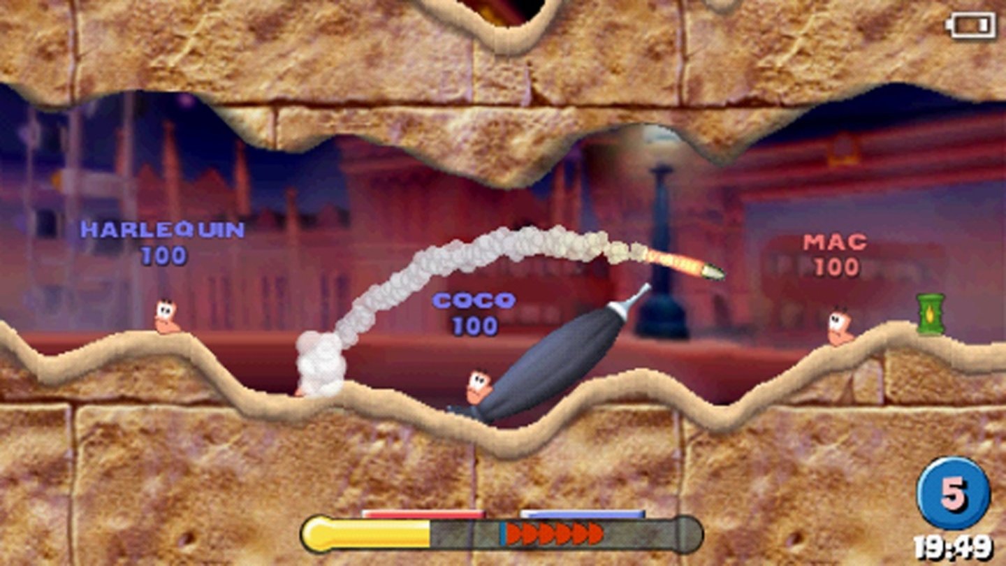 Worms: Open Warfare (2006)Worms: Open Warfare kommt 2006 für die PSP und den Nintendo DS und kehrt wieder zur 2D-Ansicht der früheren Spiele zurück. Das Spielprinzip ändert sich nicht grundlegend, allerdings ist das Waffenarsenal im Vergleich zu den direkten Vorgängern reduziert. In Anlehnung an Open Warfare erscheint noch im gleichen Jahr das Mobile Game Worms 2006.