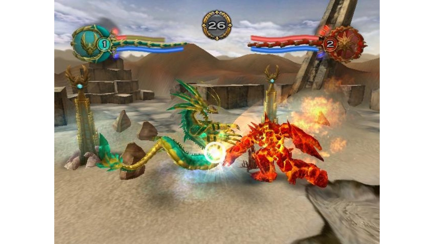 (Light Order) Water Dragon vs (Light Chaos) Fire Giant in Desert Arena