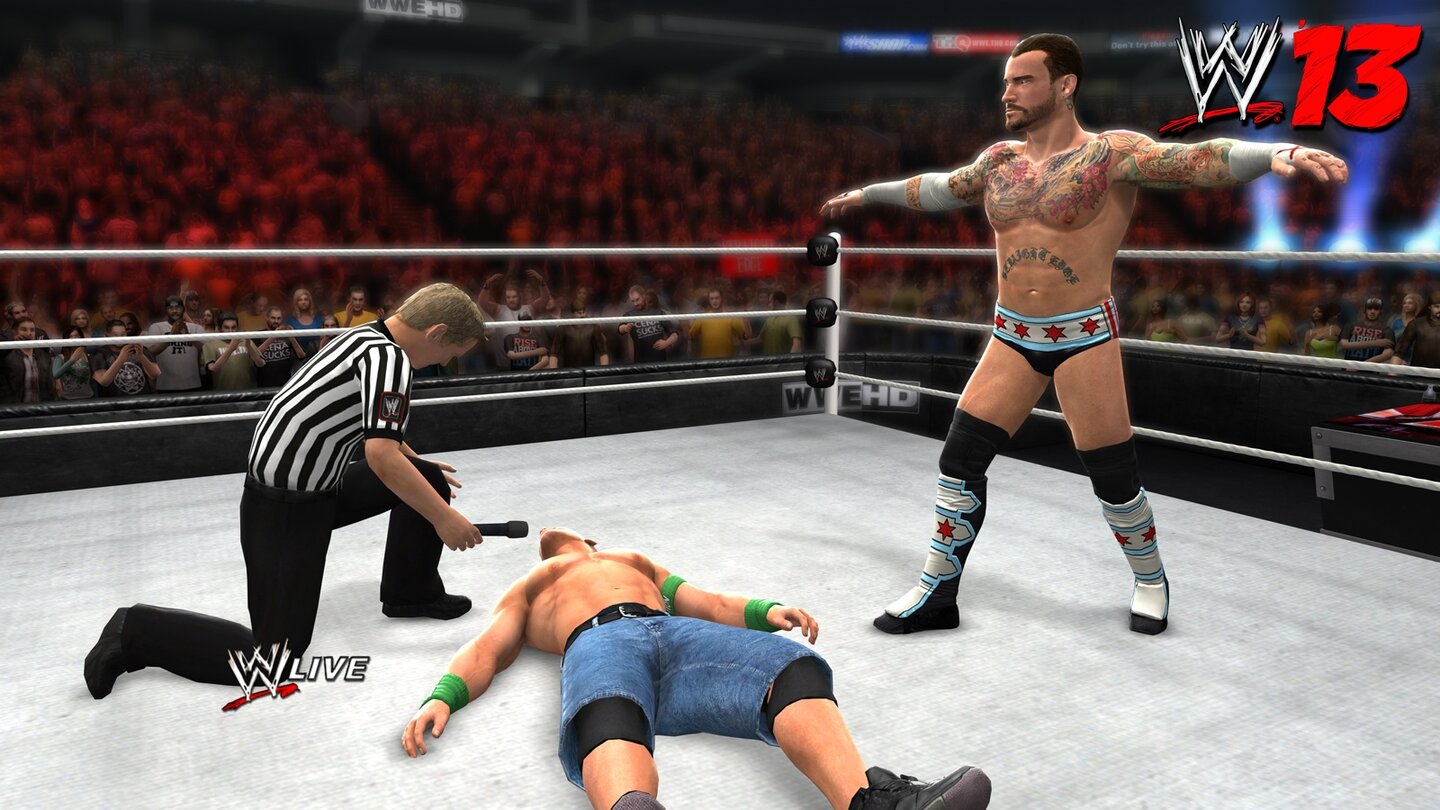 WWE '13Screenshots zu den neuen Modi »I Quit Match« und »King of the Ring«.
