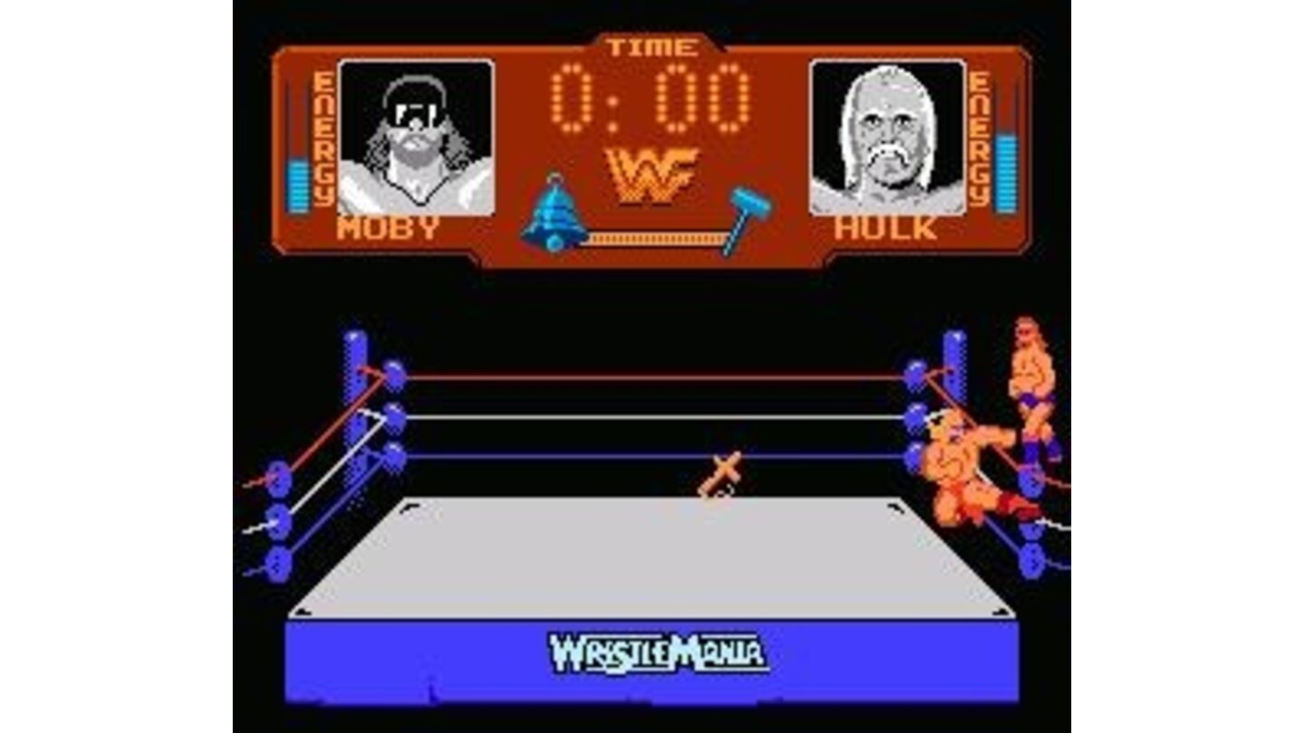 Hogan goes for the drop kick