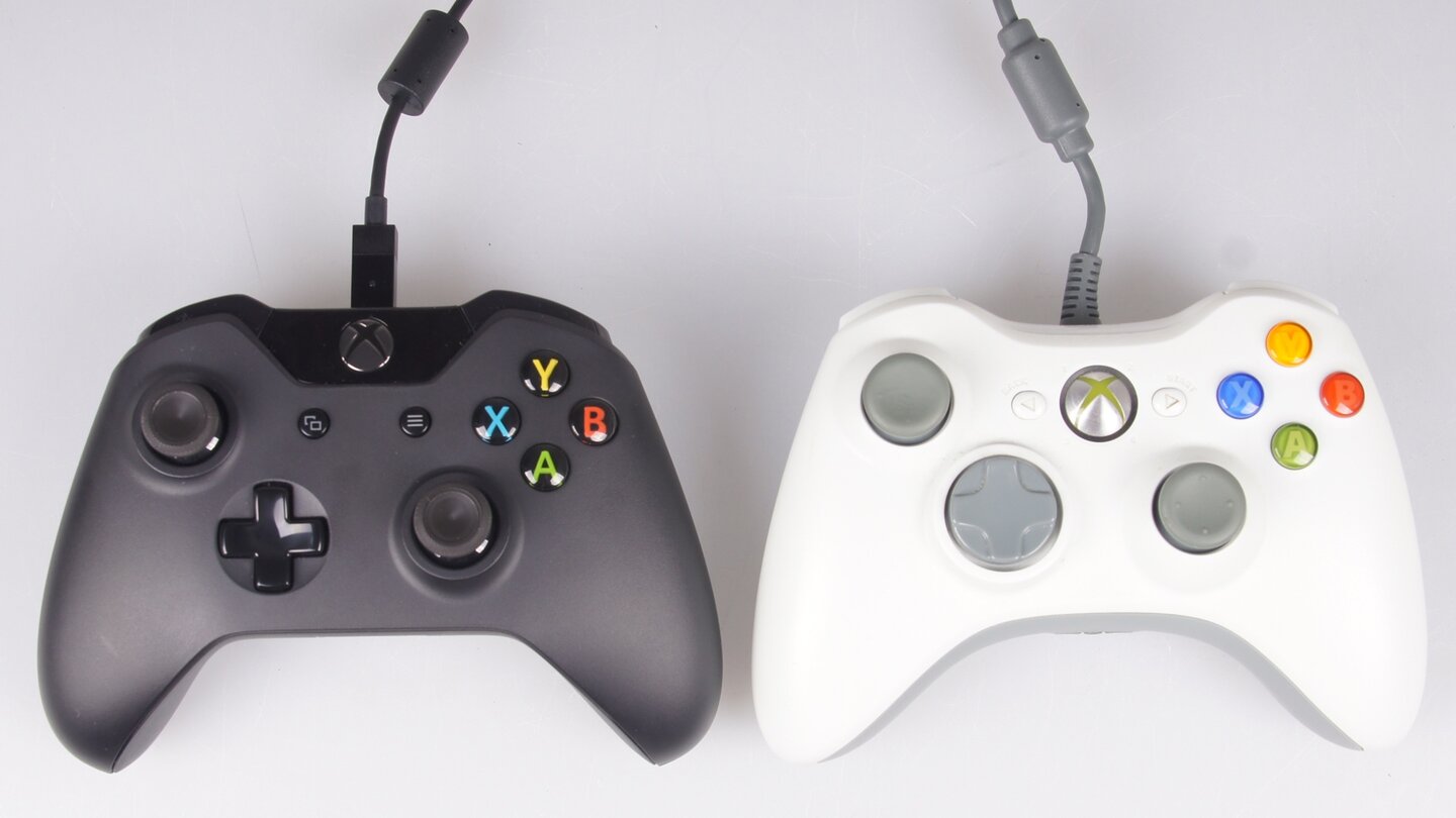 Der Xbox One-Controller
Im Vergleich zum Xbox 360-Gamepad fällt auf, dass die sichtbaren Unterschiede recht gering ausfallen, in der Verwendung aber deutlich werden.