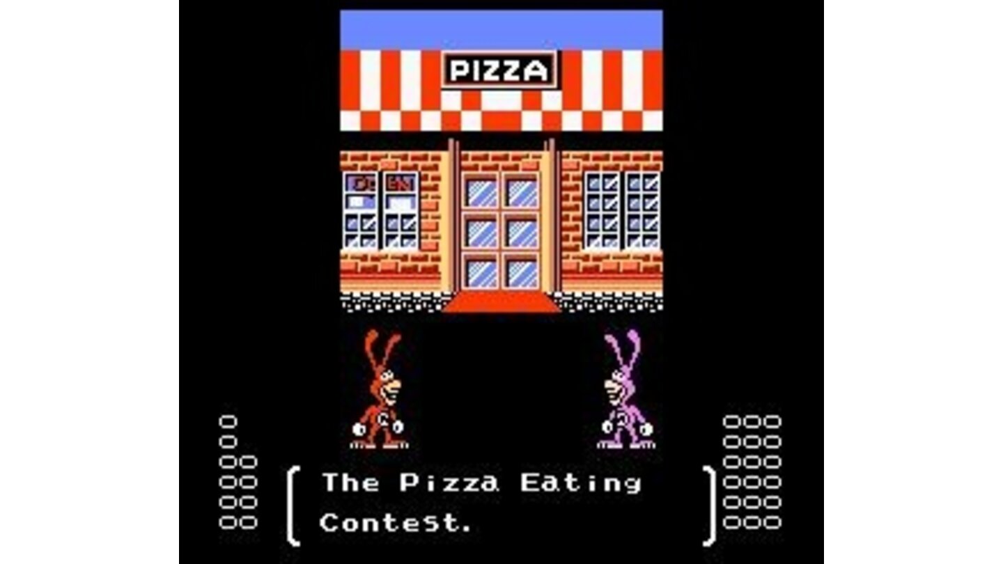 There's a pizza eating contest in the end of every stage.