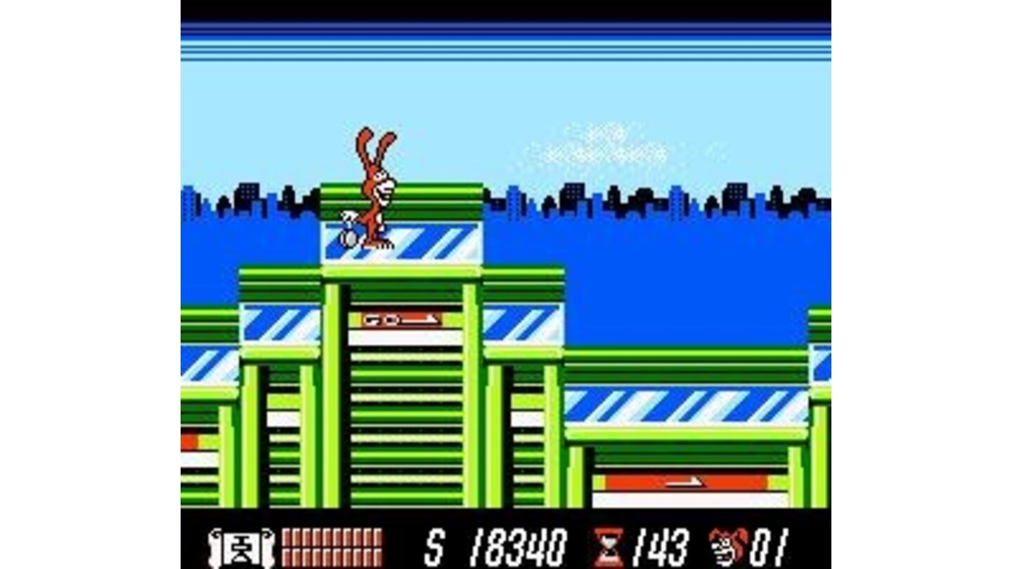 Noid uses a yo-yo to beat enemies.