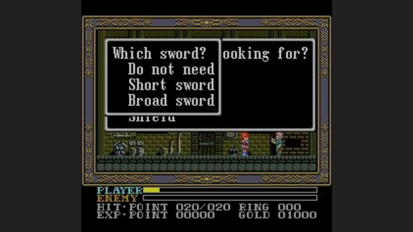 Buying a sword. Very important