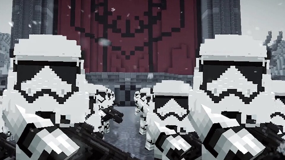 Der YouTuber Herr Bergmann hat den kompletten Trailer des Films »Star Wars Episode 7: Das Erwachen der Macht« in Minecraft nachgebaut.
