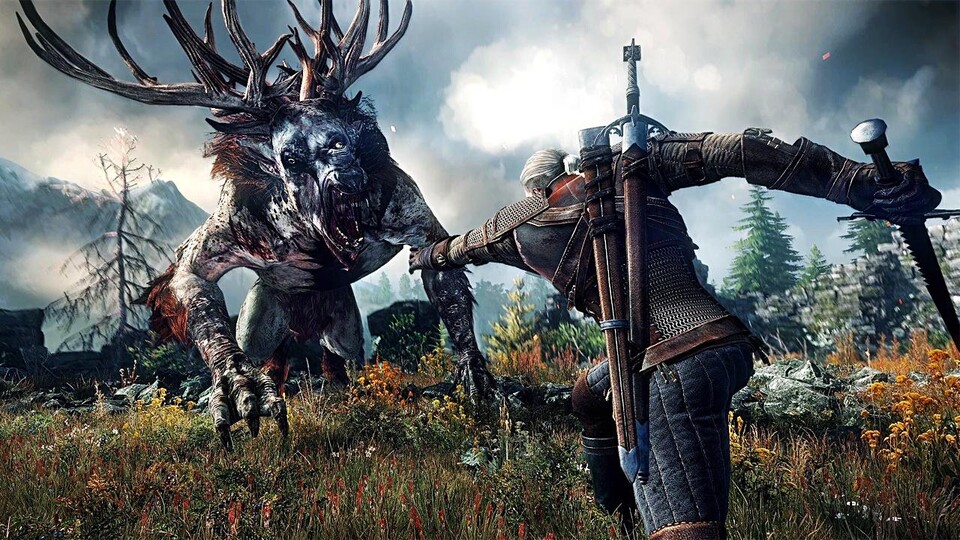 Geralt setzt in den Kämpfen sowohl Waffen als auch Magieangriffe ein.