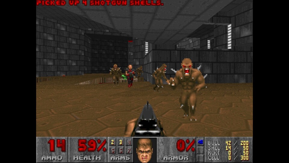 Spielerisch ist Doom aus heutiger Sicht ein sehr platter Shooter. Doch mit aufgesetzter Retro-Brille macht genau diese Geradlinigkeit den Charme des Spiels aus.