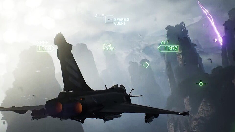 Ace Combat 7: Skies Unknown - Trailer zeigt Luftkampf im Canyon, bei Gewitter