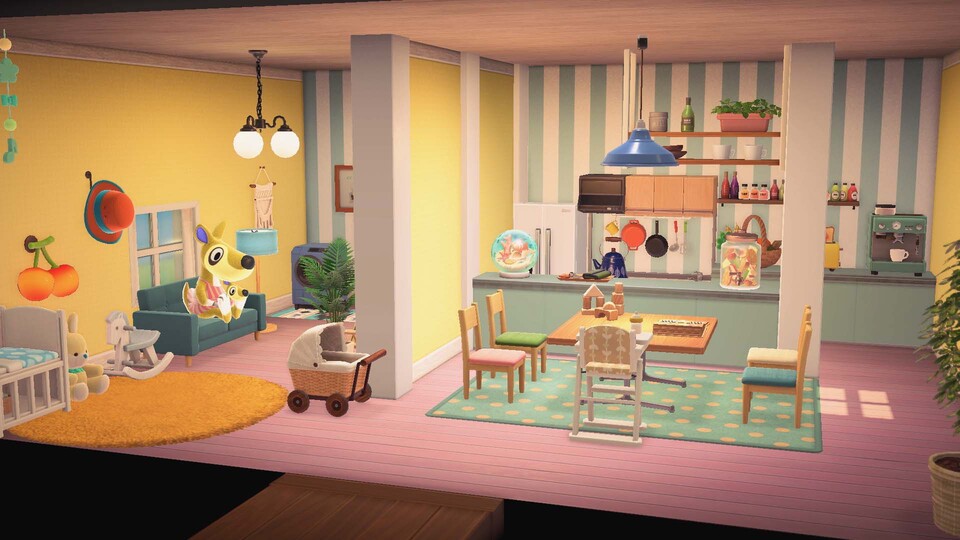 Mit Trennwänden, Säulen und Theken erwachen Räume ganz neu zum Leben in Animal Crossing.