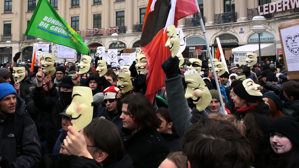 In München protestierten Anfang Februar 16.000 Menschen gegen ACTA. (Quelle: Wikipedia)