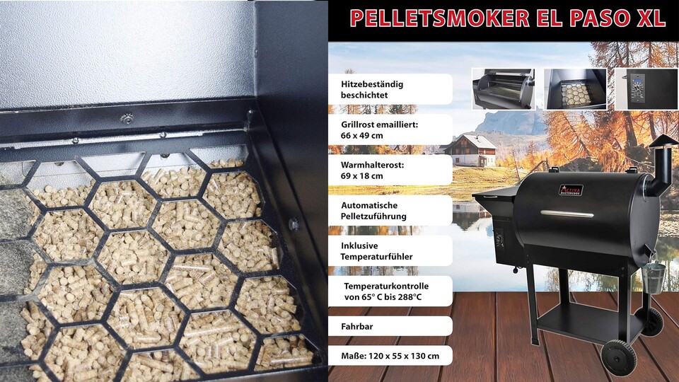 Der Activa Pelletgrill El Paso ist ein Preis-Leistungs-Tipp für Pelletsmoker und bringt alles mit, was man für den Einstieg brraucht - inklusive großem Grillrost!