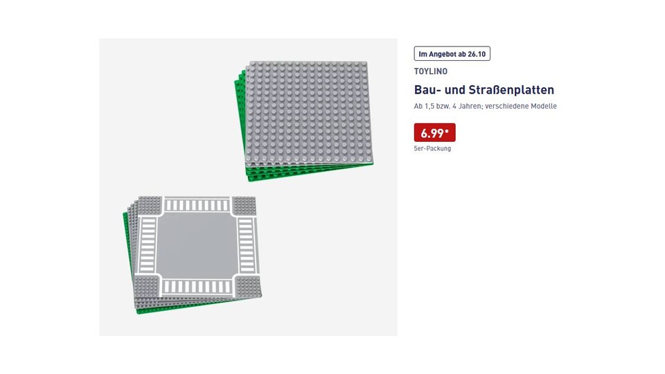 Das Angebot auf der offiziellen Aldi-Webseite.