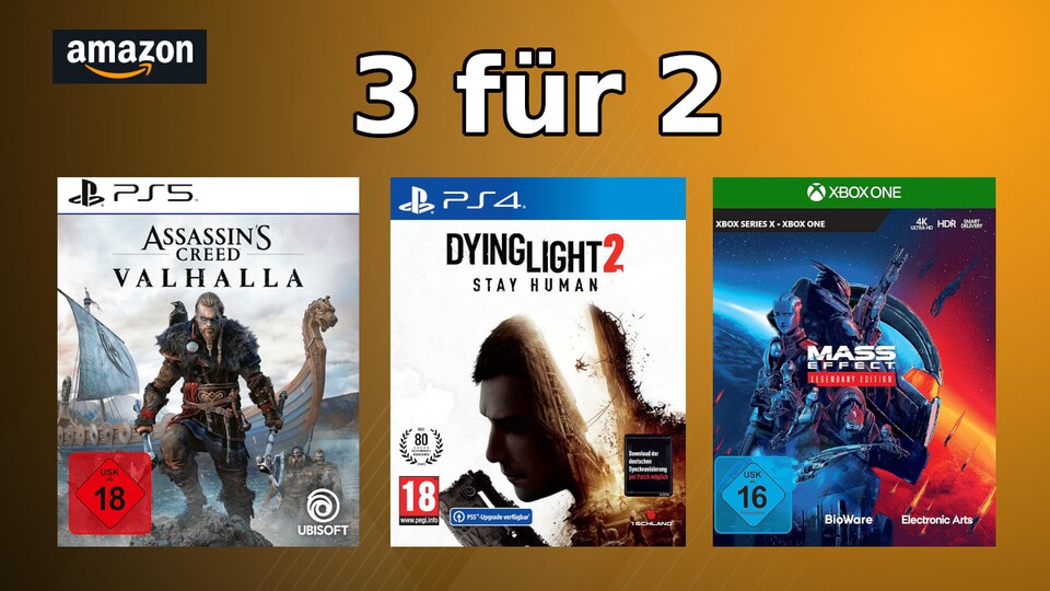 Amazon hat eine 3-für-2-Aktion mit Spielen für PS4, PS5, Xbox und PC gestartet.