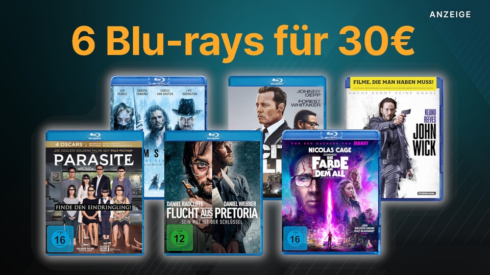 Bei Amazon laufen gerade gleich zwei große Film-Aktionen. In einer bekommt ihr sechs Filme oder Serien auf Blu-ray oder DVD für zusammen 30€.