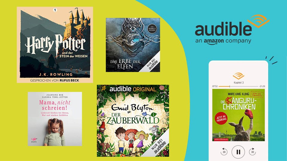 Mit Amazon Audible könnt ihr eine riesige Auswahl an Hörbücher sofort unbegrenzt hören und euch zudem jeden Monat eines aussuchen, das ihr dauerhaft behalten könnt.
